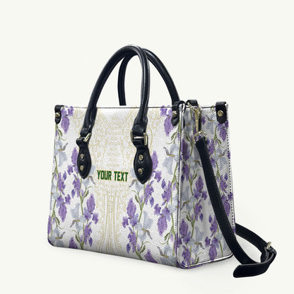 Custom Algeria Iris Floral White Leather Bag Africa Women’s Football Champion Series 2026