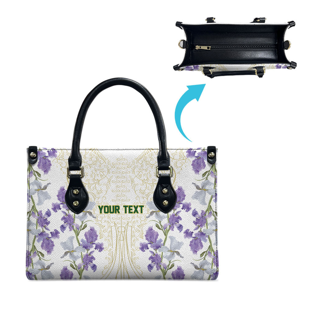 Custom Algeria Iris Floral White Leather Bag Africa Women’s Football Champion Series 2026