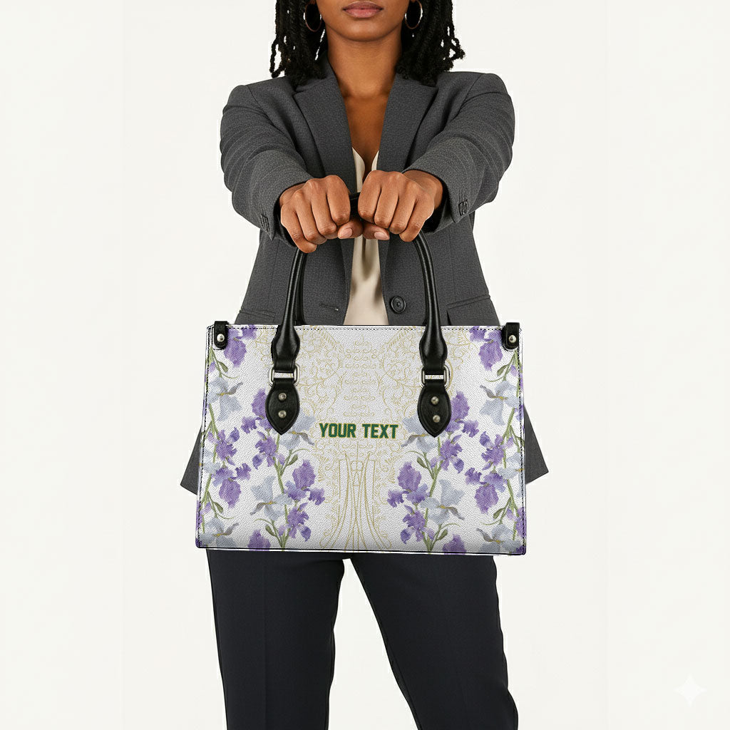 Custom Algeria Iris Floral White Leather Bag Africa Women’s Football Champion Series 2026