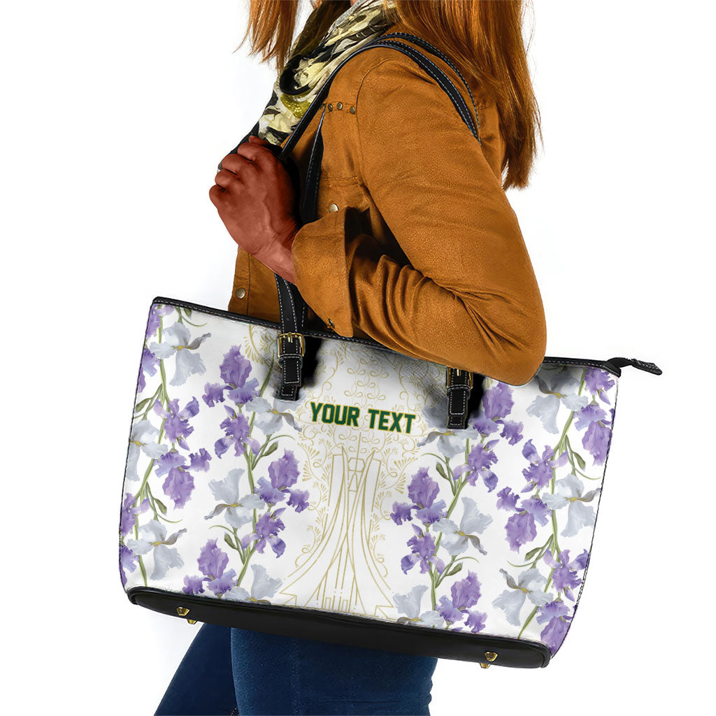 Custom Algeria Iris Floral White Leather Tote Bag Africa Women’s Football Champion Series 2026