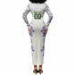 Custom Algeria Iris Floral White Long Sleeve Bodycon Dress Africa Women’s Football Champion Series 2026