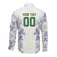 Custom Algeria Iris Floral White Long Sleeve Button Shirt Africa Women’s Football Champion Series 2026