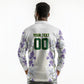 Custom Algeria Iris Floral White Long Sleeve Polo Shirt Africa Women’s Football Champion Series 2026