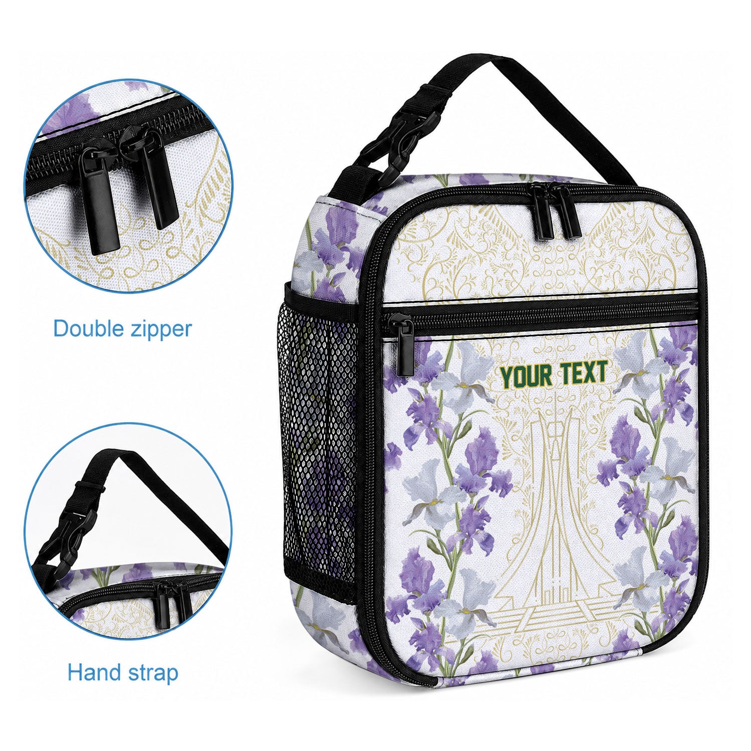 Custom Algeria Iris Floral White Lunch Bag Africa Women’s Football Champion Series 2026
