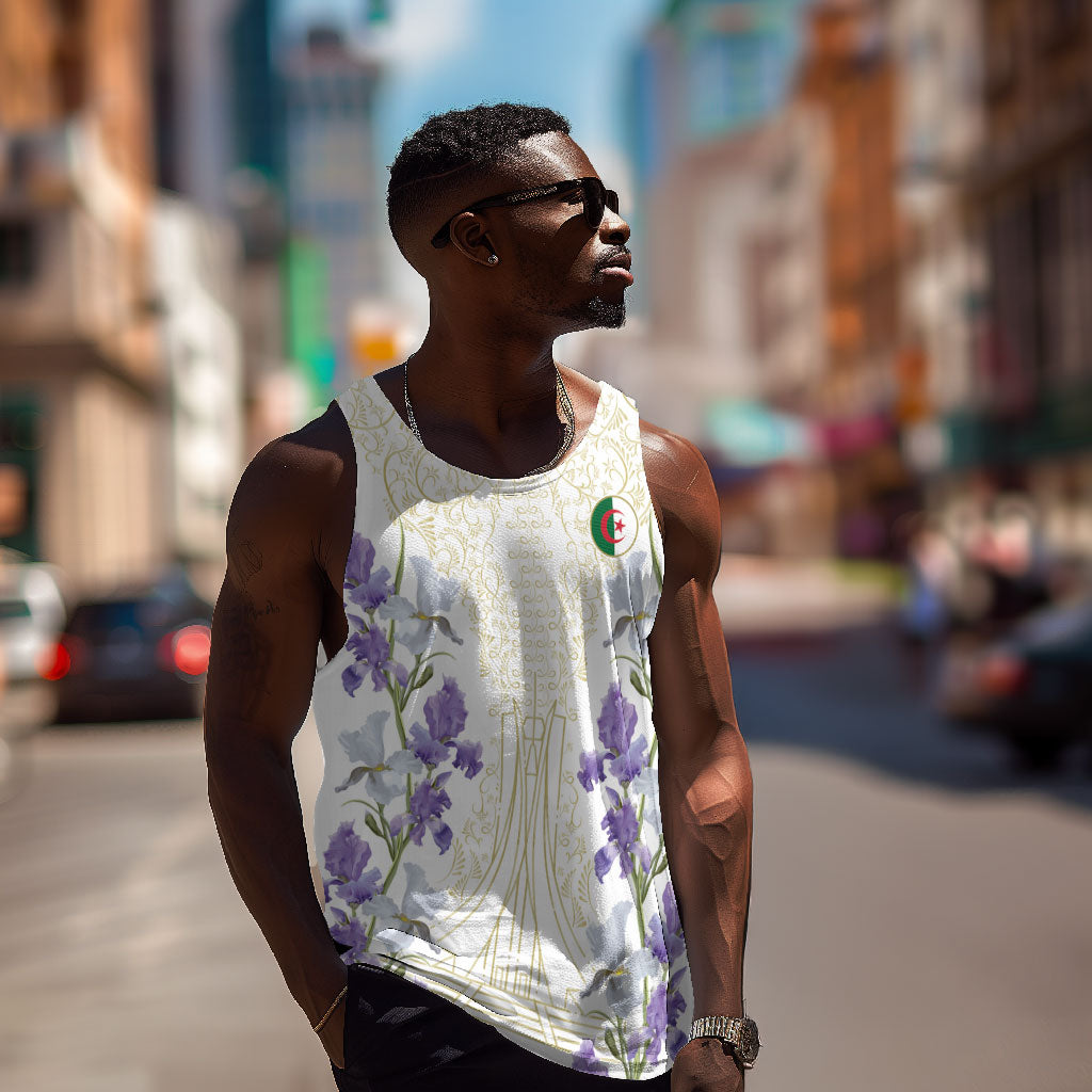 Custom Algeria Iris Floral White Men Tank Top Africa Women’s Football Champion Series 2026