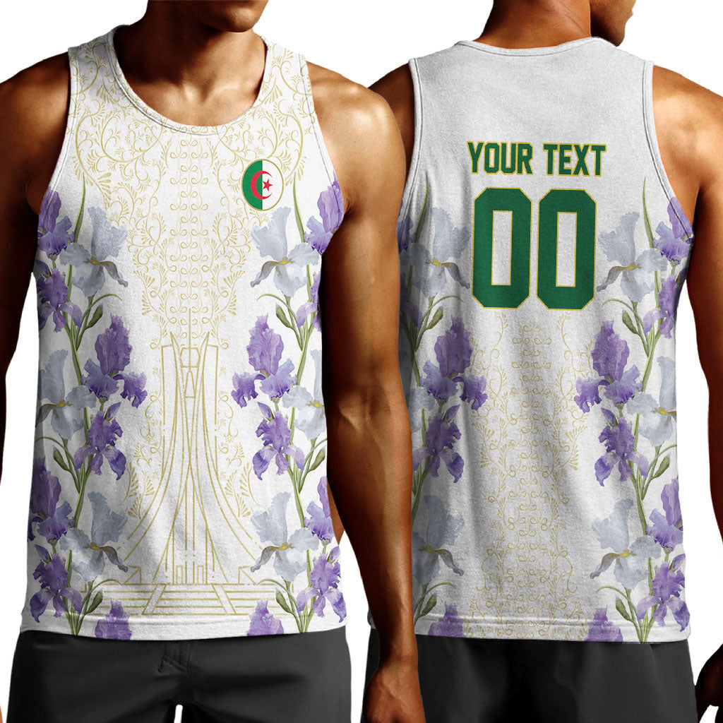 Custom Algeria Iris Floral White Men Tank Top Africa Women’s Football Champion Series 2026