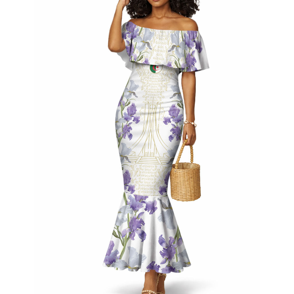 Custom Algeria Iris Floral White Mermaid Dress Africa Women’s Football Champion Series 2026