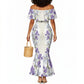 Custom Algeria Iris Floral White Mermaid Dress Africa Women’s Football Champion Series 2026