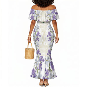 Custom Algeria Iris Floral White Mermaid Dress Africa Women’s Football Champion Series 2026
