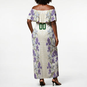 Custom Algeria Iris Floral White Off Shoulder Maxi Dress Africa Women’s Football Champion Series 2026