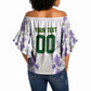 Custom Algeria Iris Floral White Off Shoulder Wrap Waist Top Africa Women’s Football Champion Series 2026
