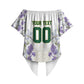 Custom Algeria Iris Floral White Off Shoulder Wrap Waist Top Africa Women’s Football Champion Series 2026