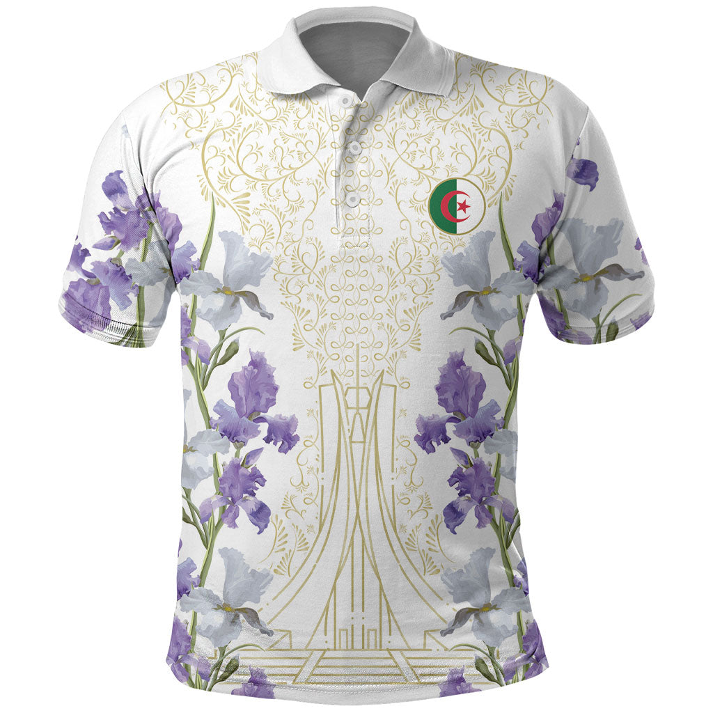Custom Algeria Iris Floral White Polo Shirt Africa Women’s Football Champion Series 2026