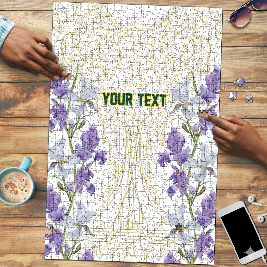 Custom Algeria Iris Floral White Puzzle Africa Women’s Football Champion Series 2026