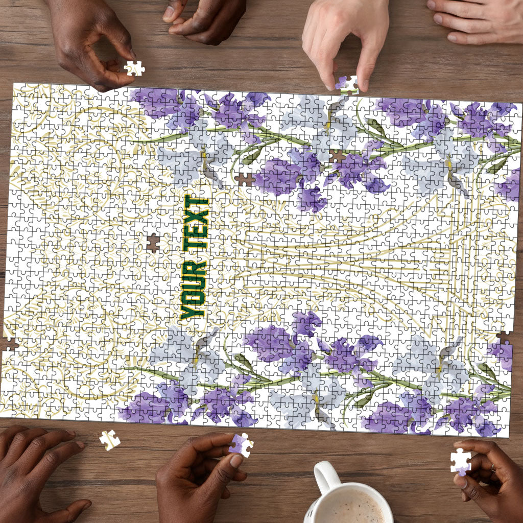 Custom Algeria Iris Floral White Puzzle Africa Women’s Football Champion Series 2026