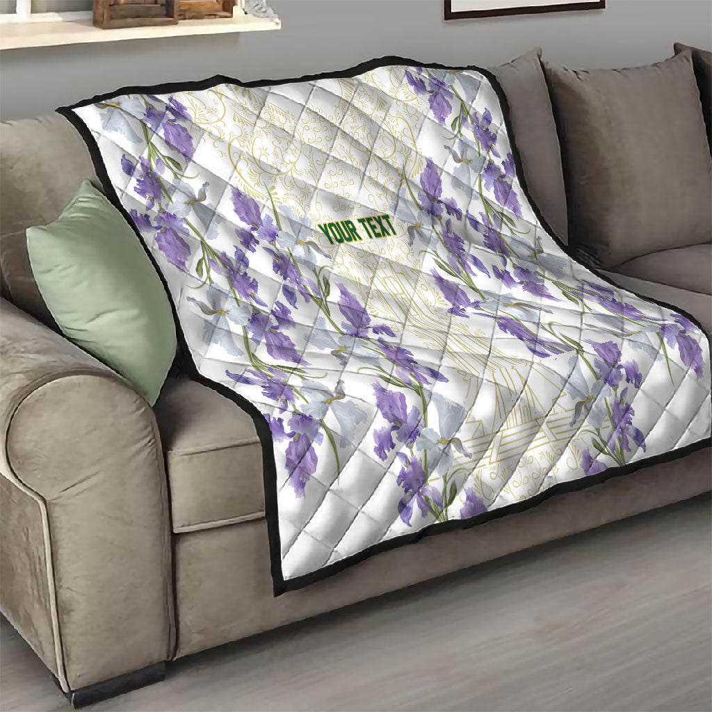 Custom Algeria Iris Floral White Quilt Africa Women’s Football Champion Series 2026