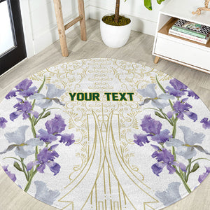 Custom Algeria Iris Floral White Round Carpet Africa Women’s Football Champion Series 2026