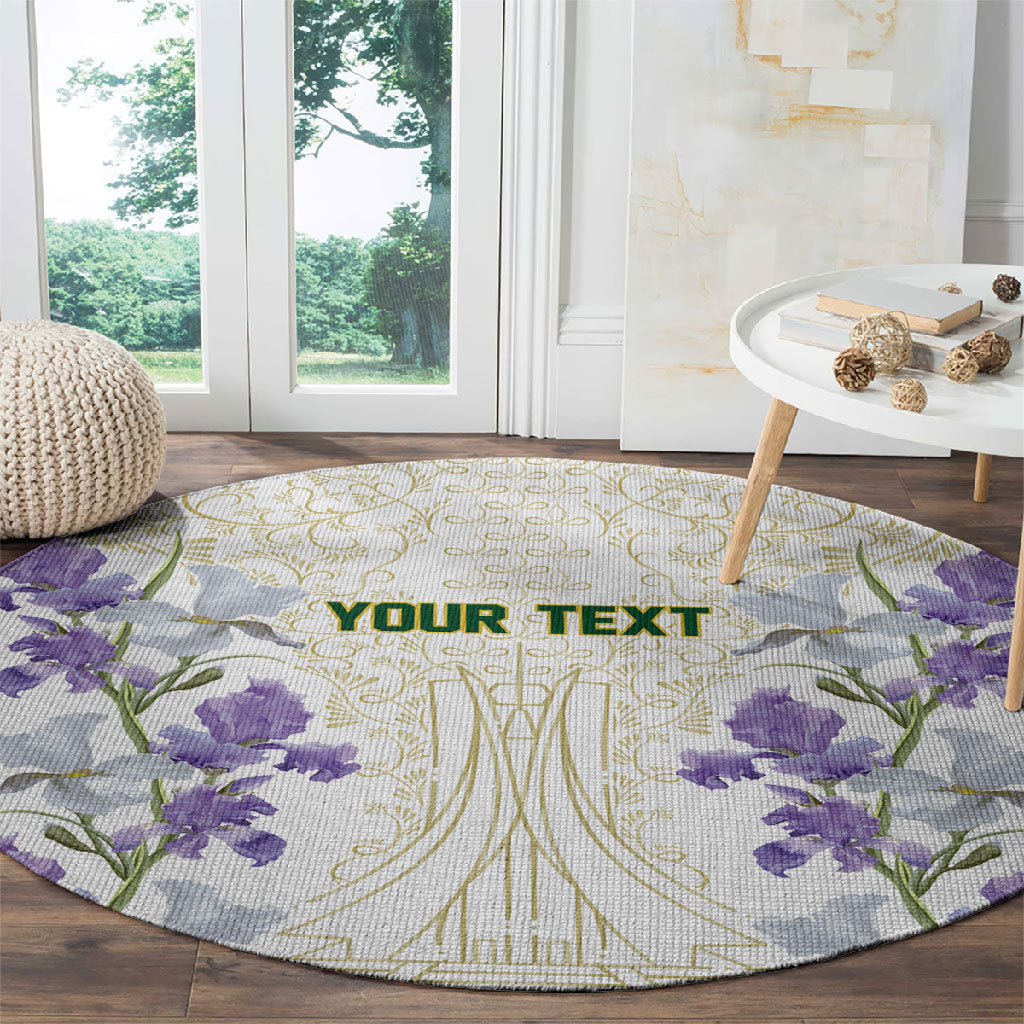 Custom Algeria Iris Floral White Round Carpet Africa Women’s Football Champion Series 2026