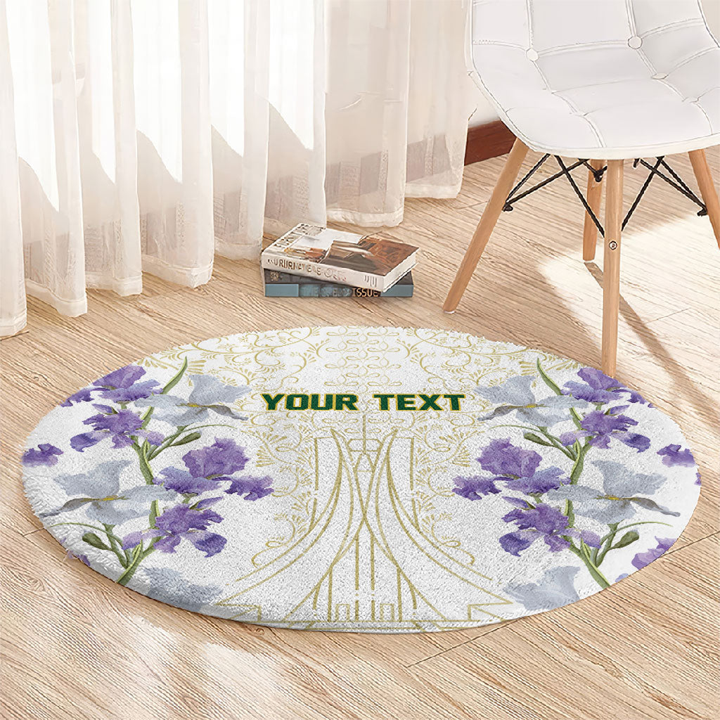Custom Algeria Iris Floral White Round Carpet Africa Women’s Football Champion Series 2026