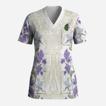 Custom Algeria Iris Floral White Scrub Top Africa Women’s Football Champion Series 2026