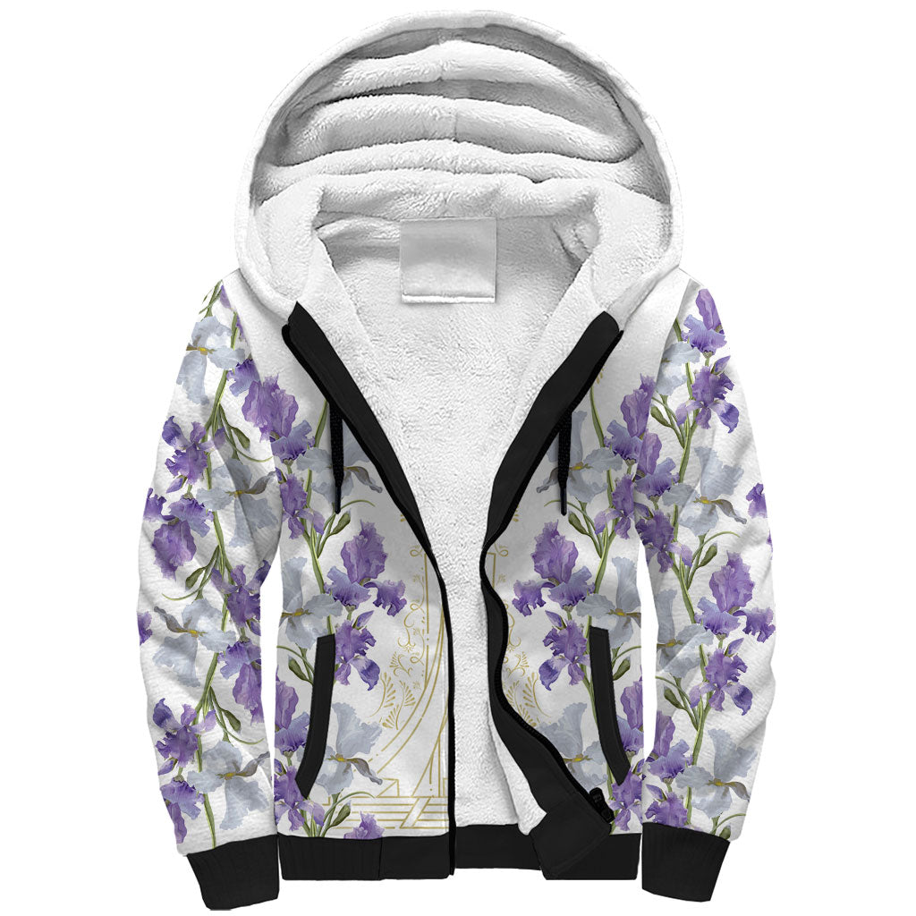 Custom Algeria Iris Floral White Sherpa Hoodie Africa Women’s Football Champion Series 2026
