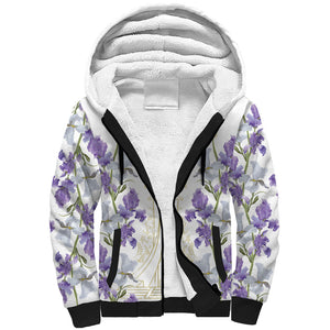 Custom Algeria Iris Floral White Sherpa Hoodie Africa Women’s Football Champion Series 2026