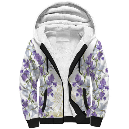 Custom Algeria Iris Floral White Sherpa Hoodie Africa Women’s Football Champion Series 2026