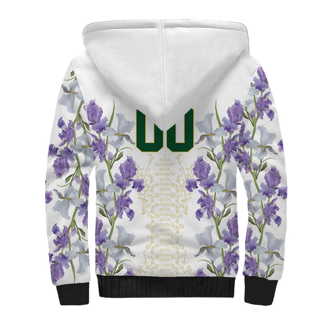 Custom Algeria Iris Floral White Sherpa Hoodie Africa Women’s Football Champion Series 2026