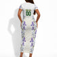 Custom Algeria Iris Floral White Short Sleeve Bodycon Dress Africa Women’s Football Champion Series 2026