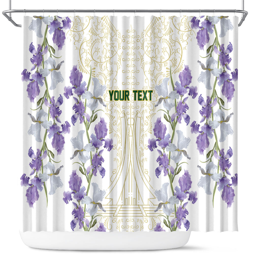 Custom Algeria Iris Floral White Shower Curtain Africa Women’s Football Champion Series 2026