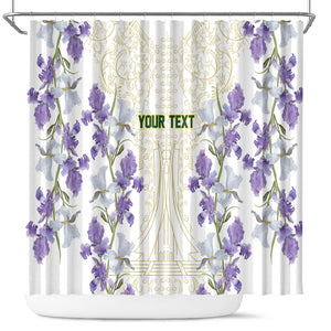Custom Algeria Iris Floral White Shower Curtain Africa Women’s Football Champion Series 2026