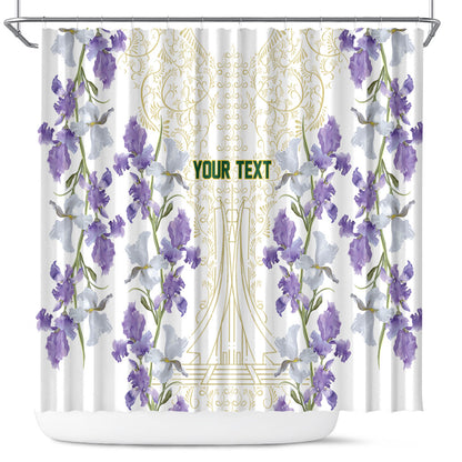Custom Algeria Iris Floral White Shower Curtain Africa Women’s Football Champion Series 2026