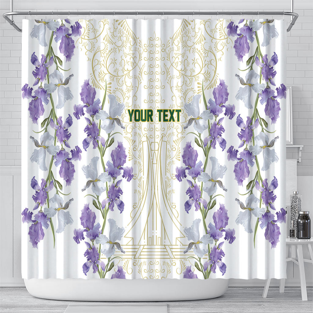 Custom Algeria Iris Floral White Shower Curtain Africa Women’s Football Champion Series 2026