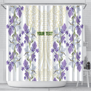Custom Algeria Iris Floral White Shower Curtain Africa Women’s Football Champion Series 2026