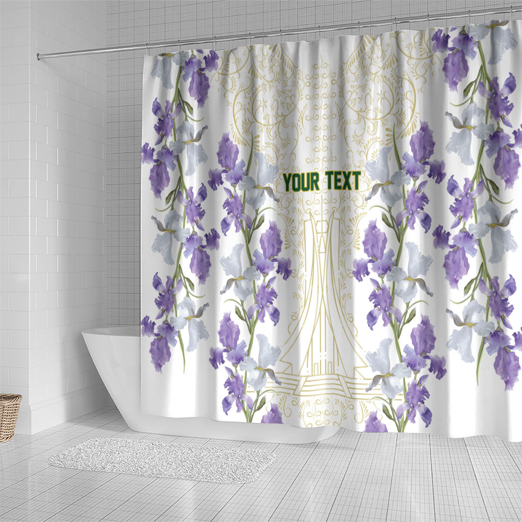 Custom Algeria Iris Floral White Shower Curtain Africa Women’s Football Champion Series 2026