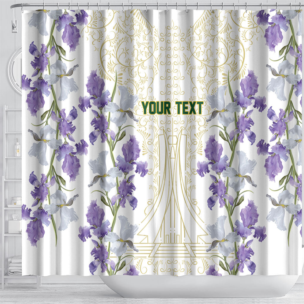 Custom Algeria Iris Floral White Shower Curtain Africa Women’s Football Champion Series 2026