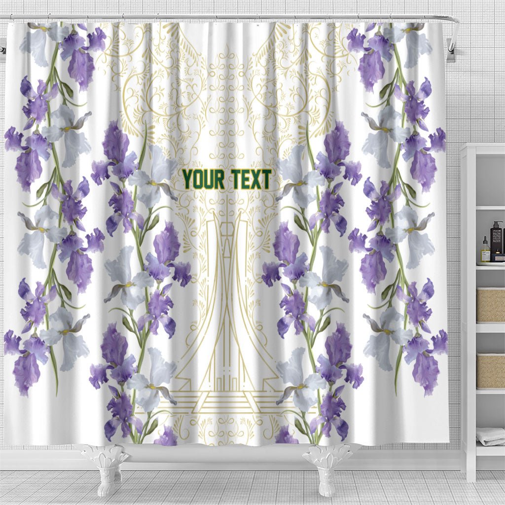 Custom Algeria Iris Floral White Shower Curtain Africa Women’s Football Champion Series 2026
