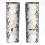 Custom Algeria Iris Floral White Skinny Tumbler Africa Women’s Football Champion Series 2026
