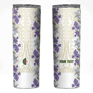 Custom Algeria Iris Floral White Skinny Tumbler Africa Women’s Football Champion Series 2026