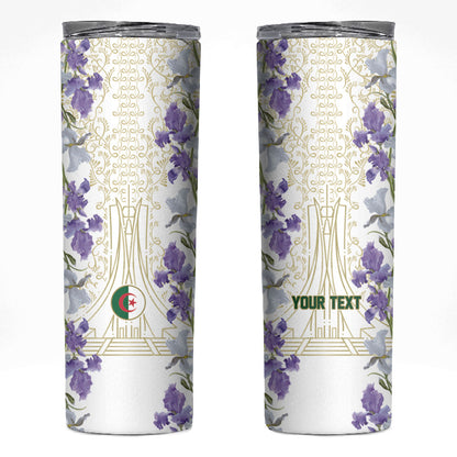 Custom Algeria Iris Floral White Skinny Tumbler Africa Women’s Football Champion Series 2026
