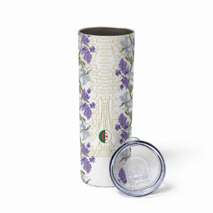 Custom Algeria Iris Floral White Skinny Tumbler Africa Women’s Football Champion Series 2026