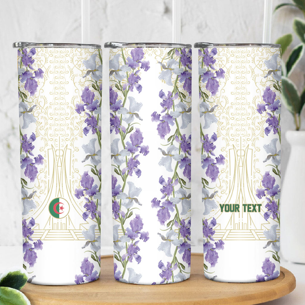 Custom Algeria Iris Floral White Skinny Tumbler Africa Women’s Football Champion Series 2026