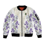 Custom Algeria Iris Floral White Sleeve Zip Bomber Jacket Africa Women’s Football Champion Series 2026