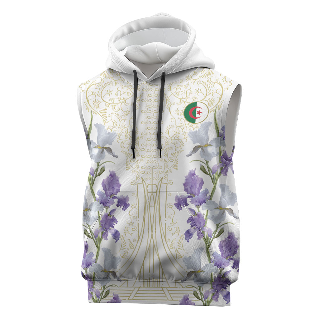 Custom Algeria Iris Floral White Sleeveless Hoodie Africa Women’s Football Champion Series 2026
