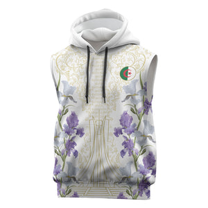 Custom Algeria Iris Floral White Sleeveless Hoodie Africa Women’s Football Champion Series 2026