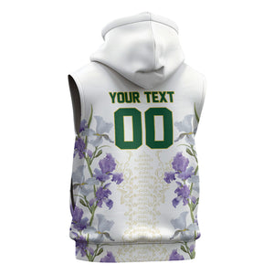 Custom Algeria Iris Floral White Sleeveless Hoodie Africa Women’s Football Champion Series 2026