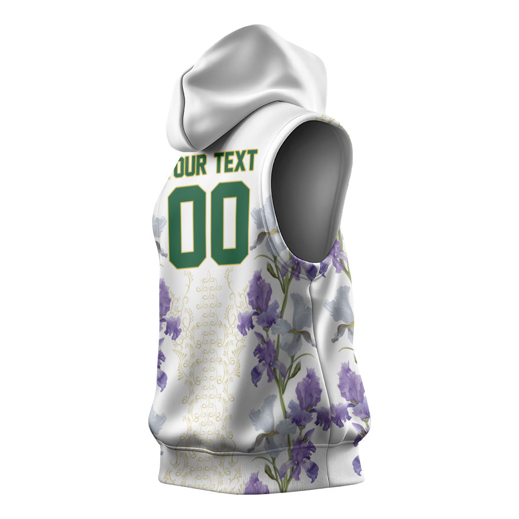 Custom Algeria Iris Floral White Sleeveless Hoodie Africa Women’s Football Champion Series 2026