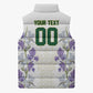 Custom Algeria Iris Floral White Sleeveless Puffer Jacket Africa Women’s Football Champion Series 2026