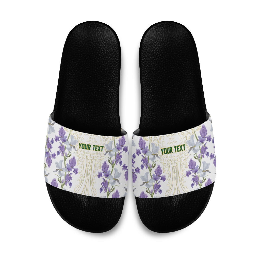 Custom Algeria Iris Floral White Slide Sandals Africa Women’s Football Champion Series 2026
