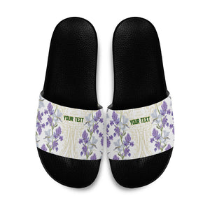 Custom Algeria Iris Floral White Slide Sandals Africa Women’s Football Champion Series 2026